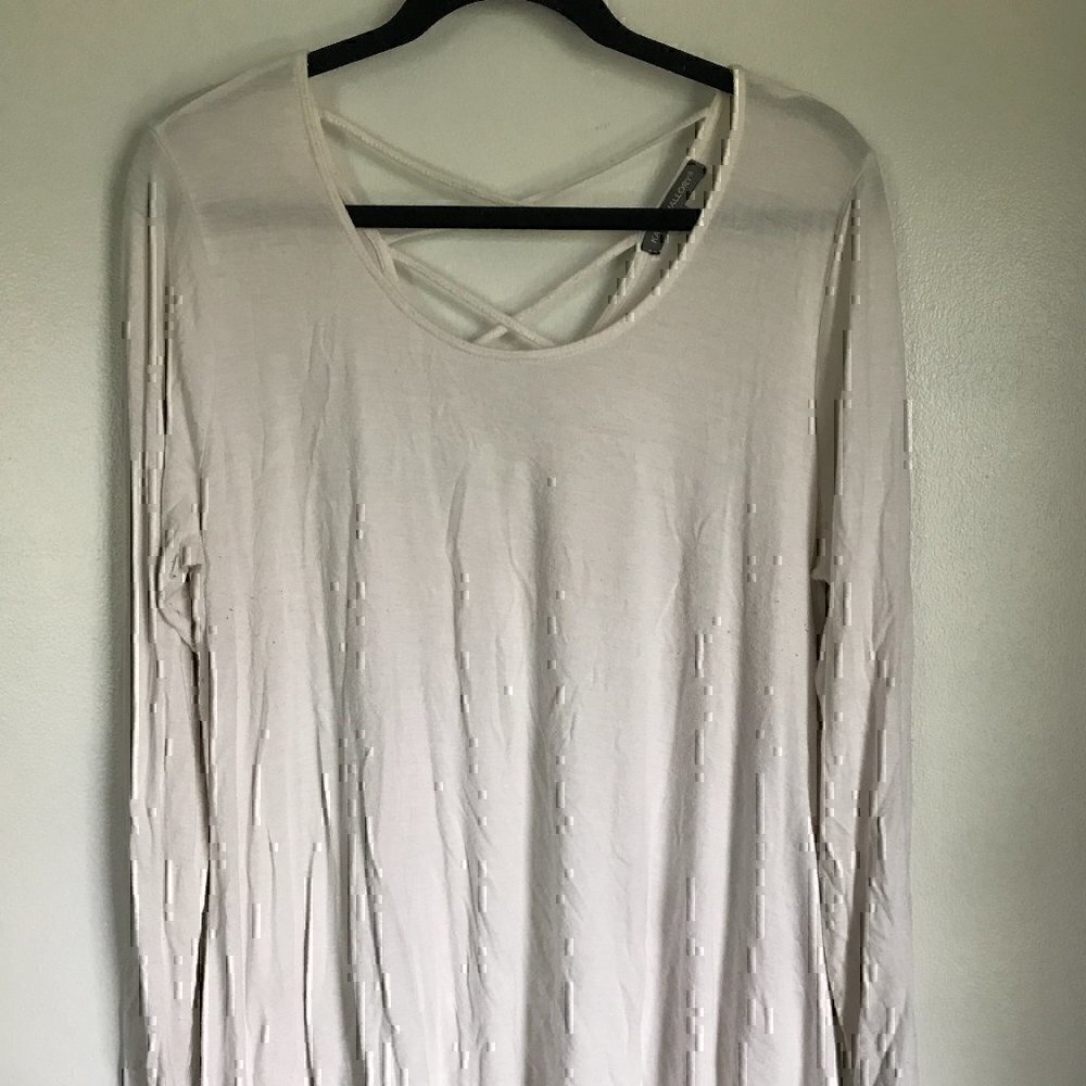1X Kate & Mallory White Stretchy Long Sleeve T-shirt
